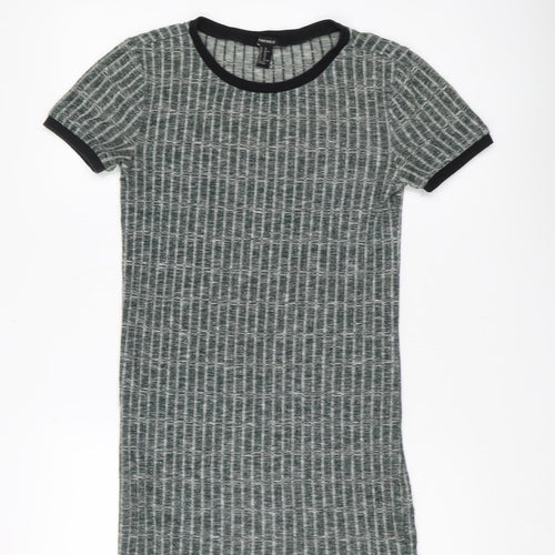 Forever 21 Women's Grey Striped T-Shirt Dress XS