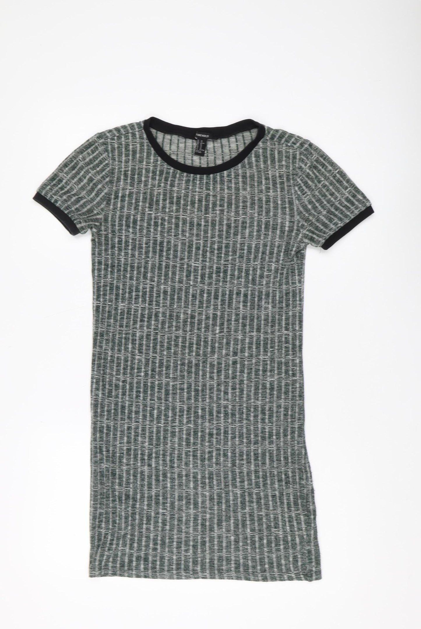 Forever 21 Women's Grey Striped T-Shirt Dress XS