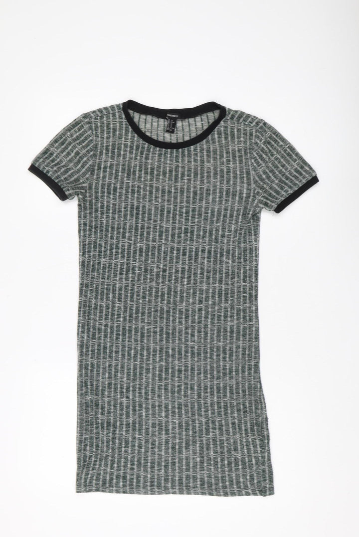 Forever 21 Women's Grey Striped T-Shirt Dress XS