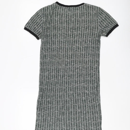 Forever 21 Women's Grey Striped T-Shirt Dress XS