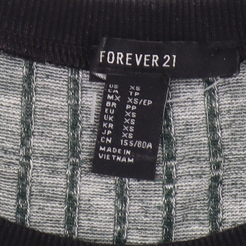 Forever 21 Women's Grey Striped T-Shirt Dress XS
