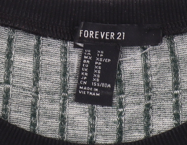 Forever 21 Women's Grey Striped T-Shirt Dress XS