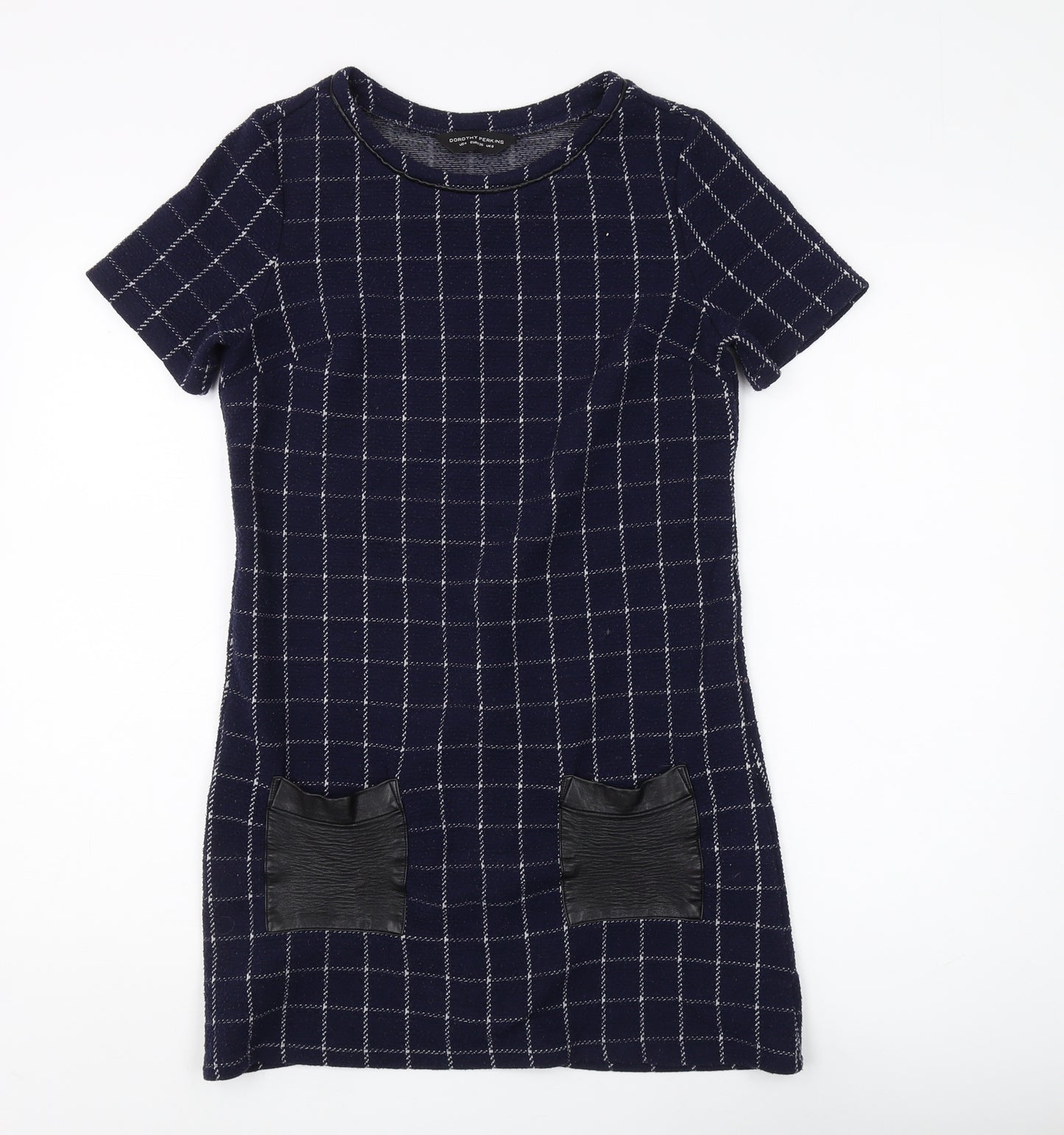 Dorothy Perkins Women's Blue Check Shift Dress Size 8