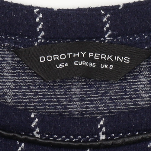 Dorothy Perkins Women's Blue Check Shift Dress Size 8
