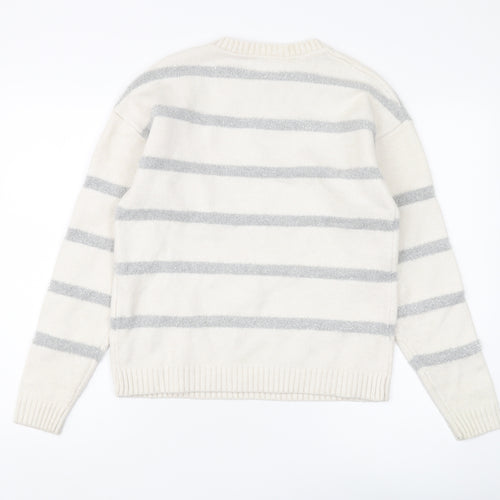 Marks and Spencer Women's Ivory Striped Pullover - S