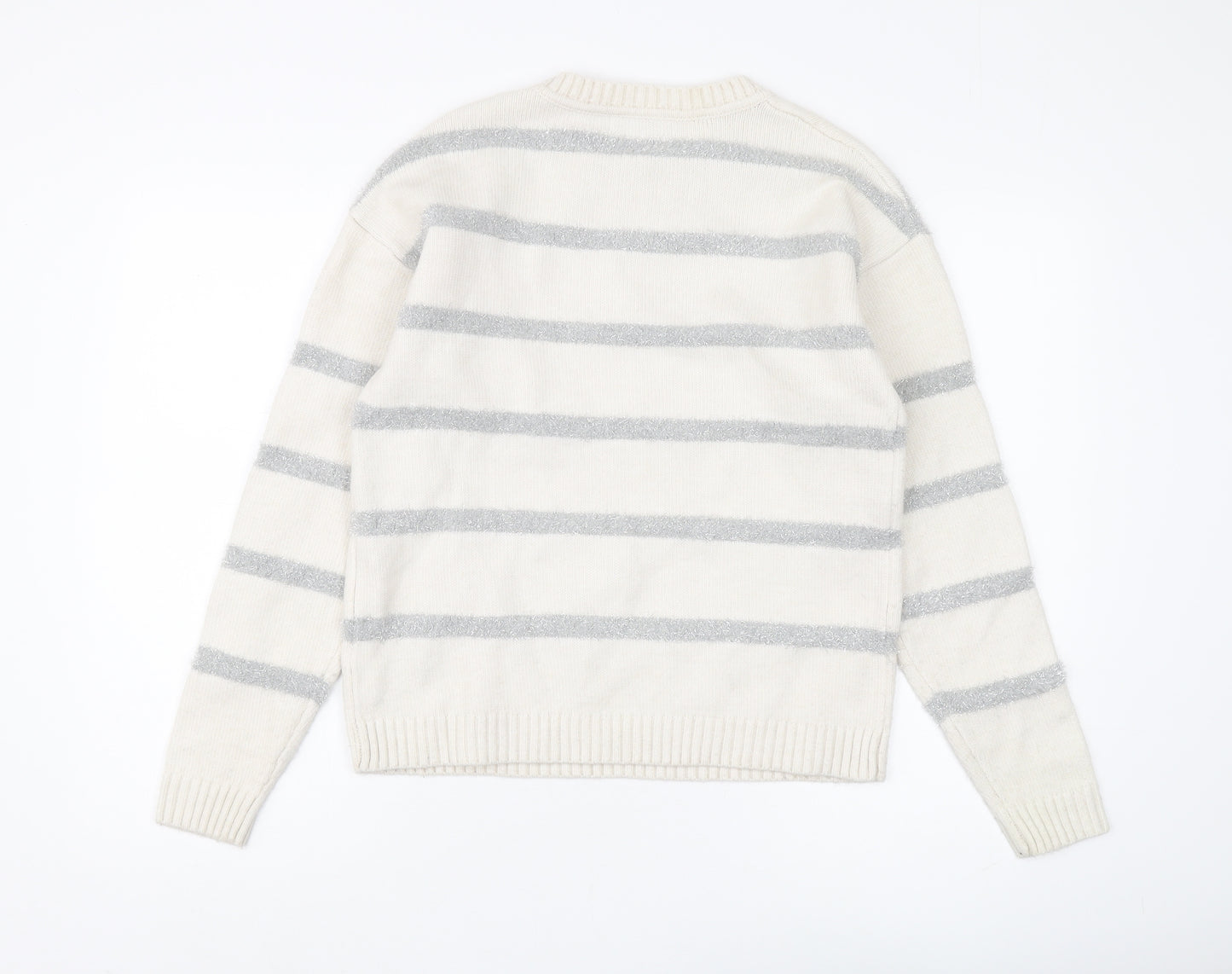Marks and Spencer Women's Ivory Striped Pullover - S