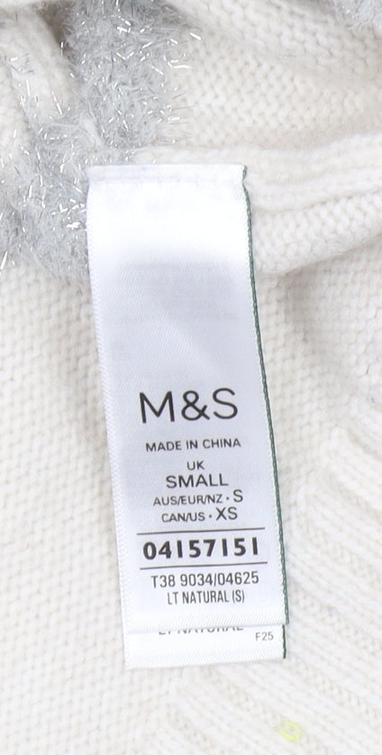 Marks and Spencer Women's Ivory Striped Pullover - S
