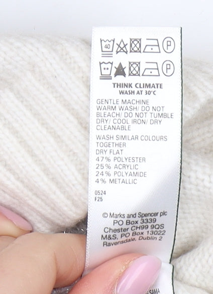 Marks and Spencer Women's Ivory Striped Pullover - S
