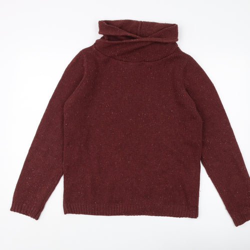 Pull & Bear Women's Brown Cowl Neck Pullover Jumper S