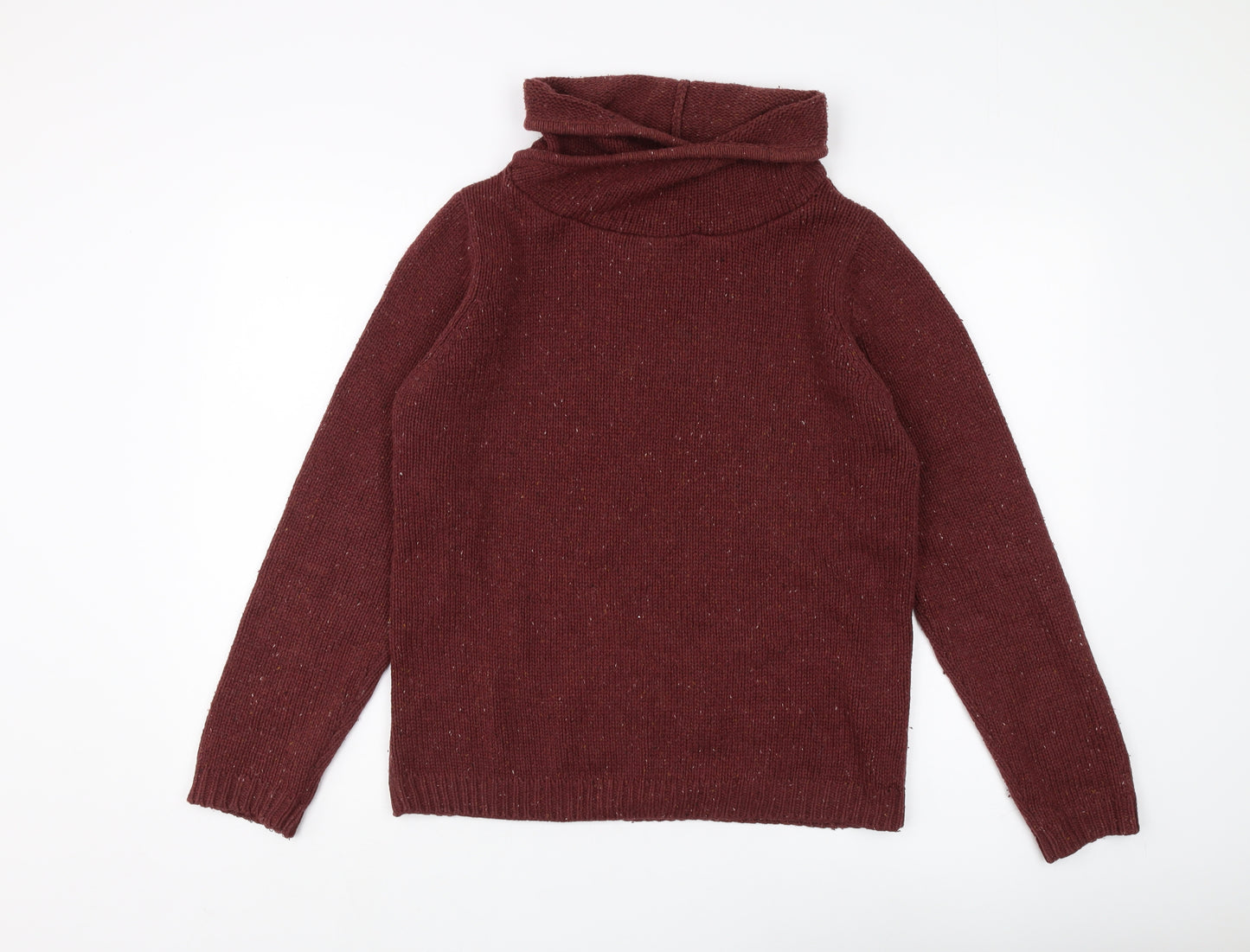 Pull & Bear Women's Brown Cowl Neck Pullover Jumper S