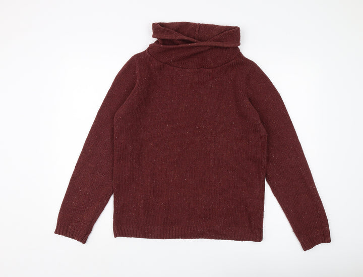 Pull & Bear Women's Brown Cowl Neck Pullover Jumper S