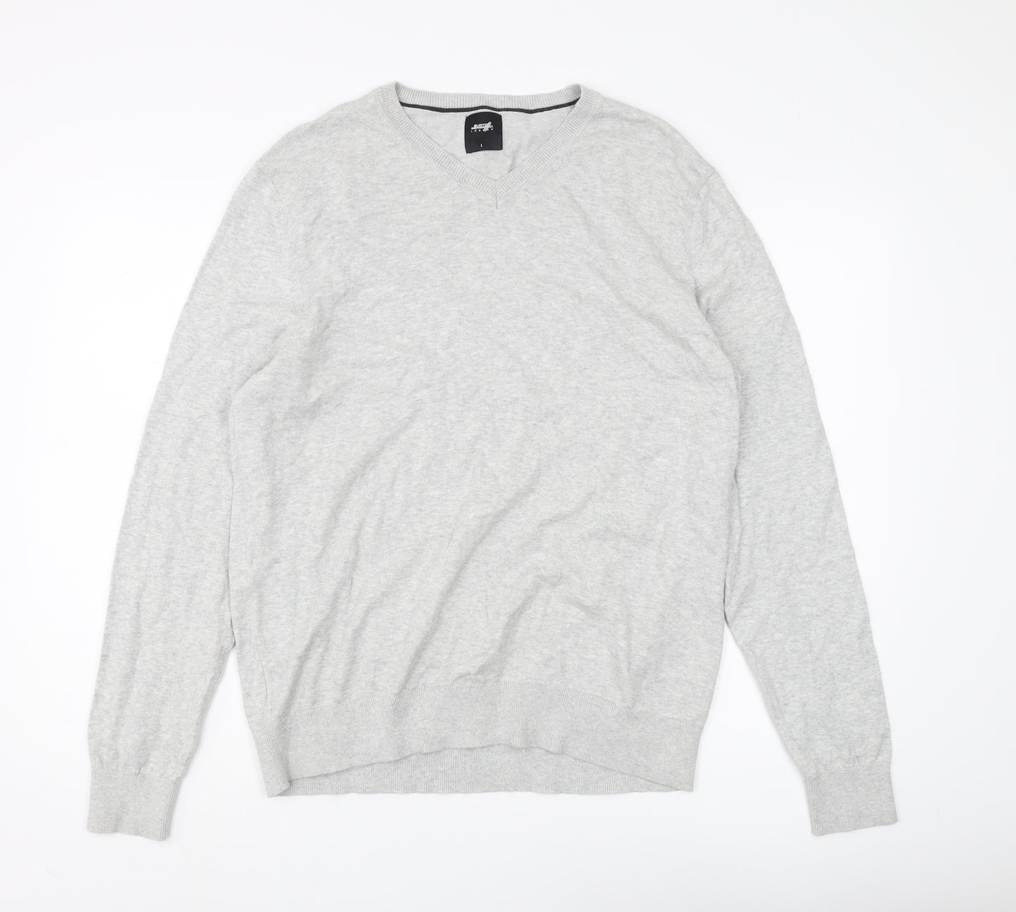 Burton Menswear Men's Grey V-Neck Pullover Jumper - L