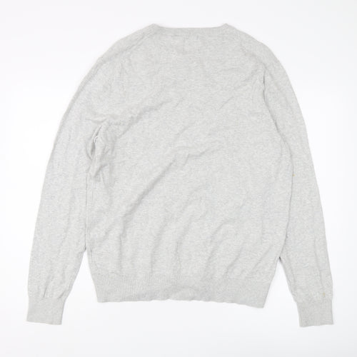 Burton Menswear Men's Grey V-Neck Pullover Jumper - L