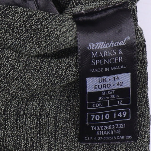 Marks and Spencer Women's Green V-Neck Pullover Jumper