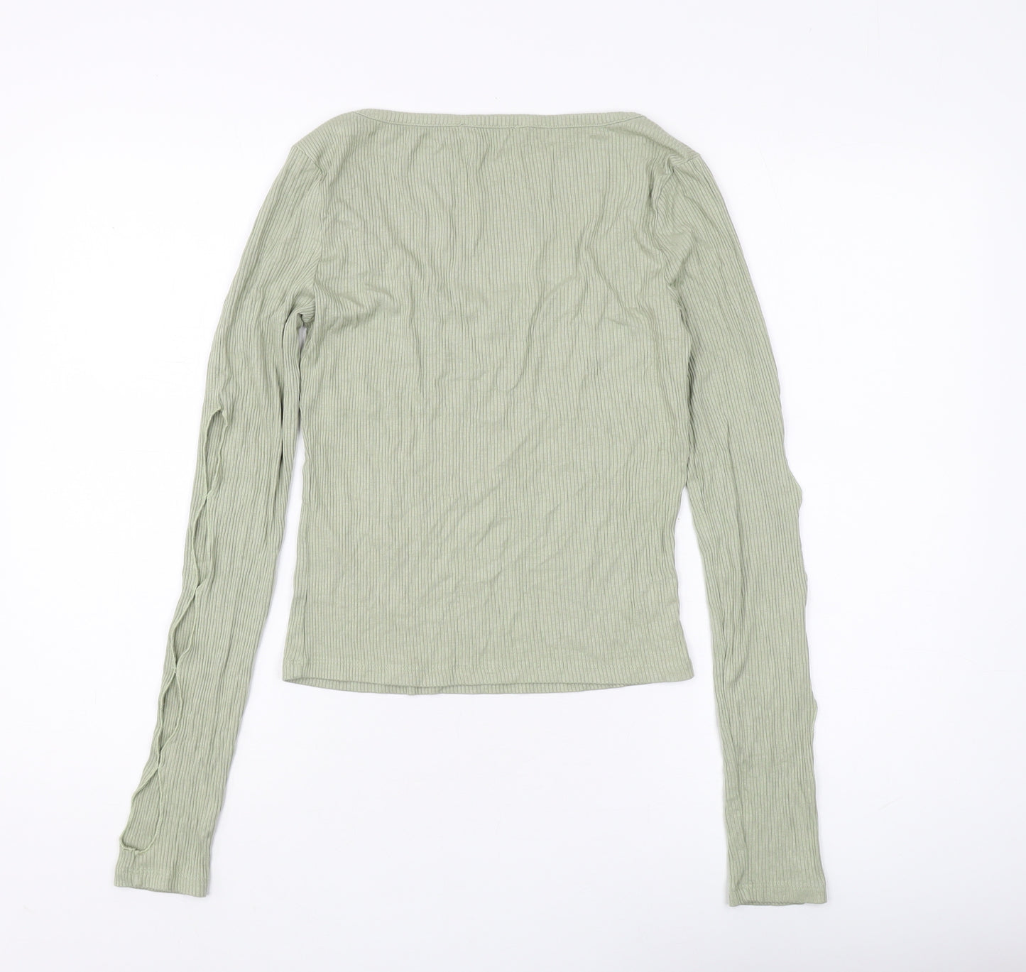 NA-KD Women's M Green Long Sleeve Blouse