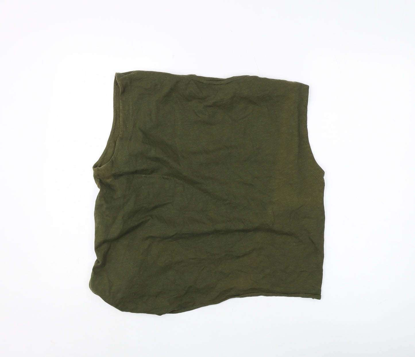 Whistles Women's Green Tank L Basic Crew Neck