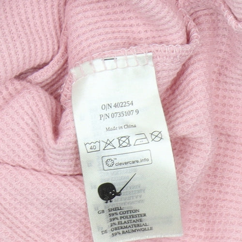 Monki Women's Pink Long Sleeve Jersey Top Size L