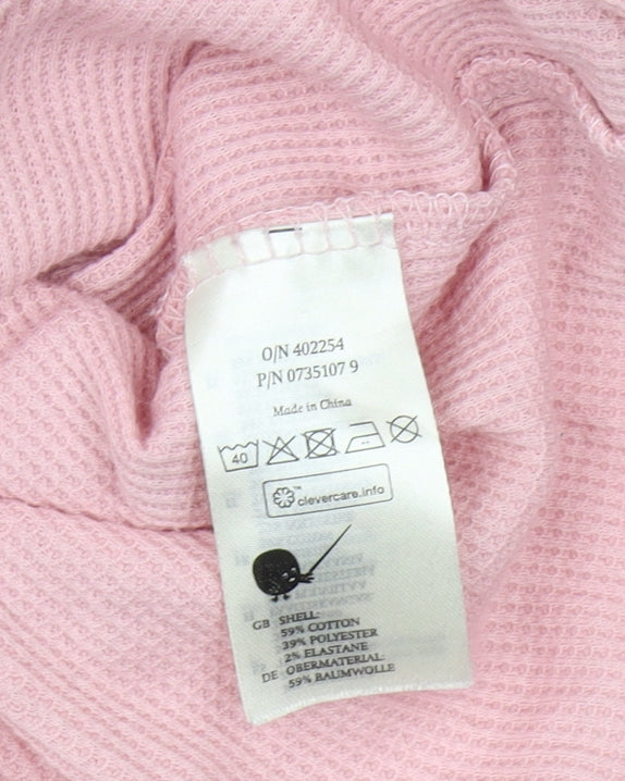 Monki Women's Pink Long Sleeve Jersey Top Size L