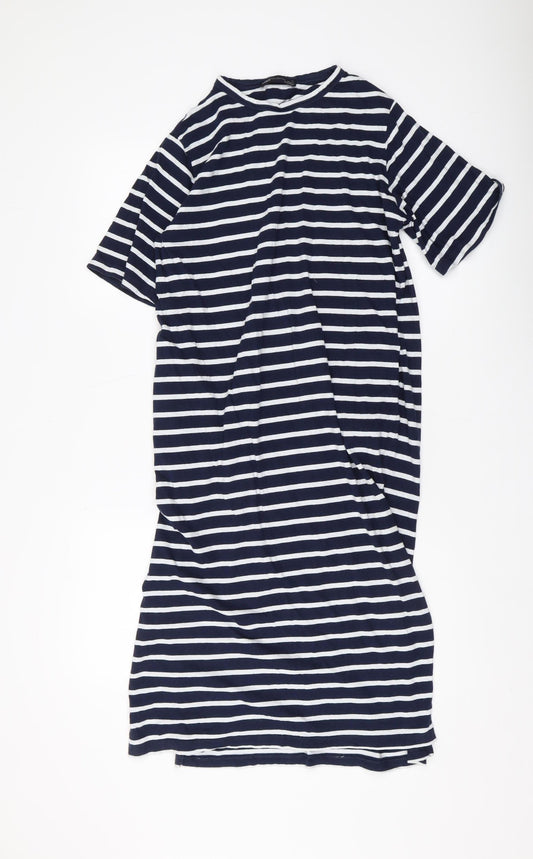 Marks and Spencer Women's Multicoloured Stripe T-Shirt Dress Size 10