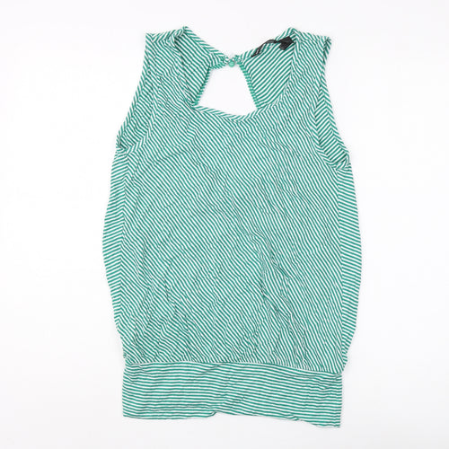 MNG Women Green Striped Tank Top Size 12