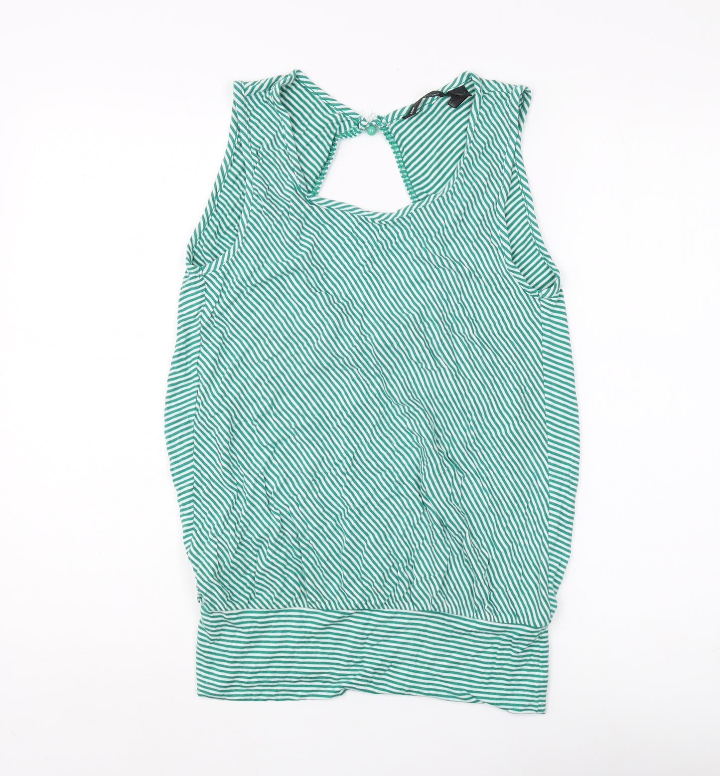 MNG Women Green Striped Tank Top Size 12
