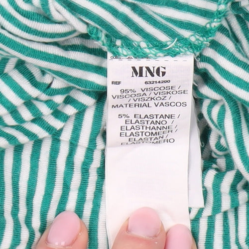 MNG Women Green Striped Tank Top Size 12