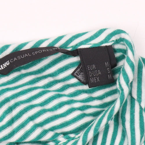 MNG Women Green Striped Tank Top Size 12