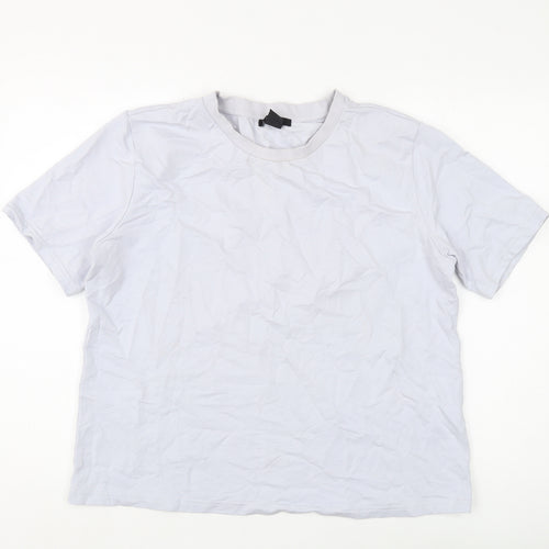 Lindex Women's White Cotton T-Shirt, Size L, Casual Style
