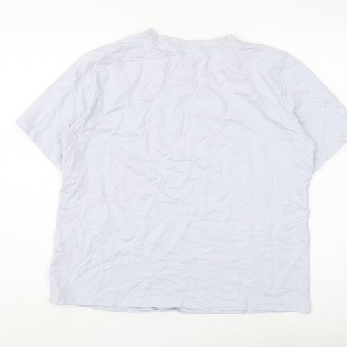 Lindex Women's White Cotton T-Shirt, Size L, Casual Style