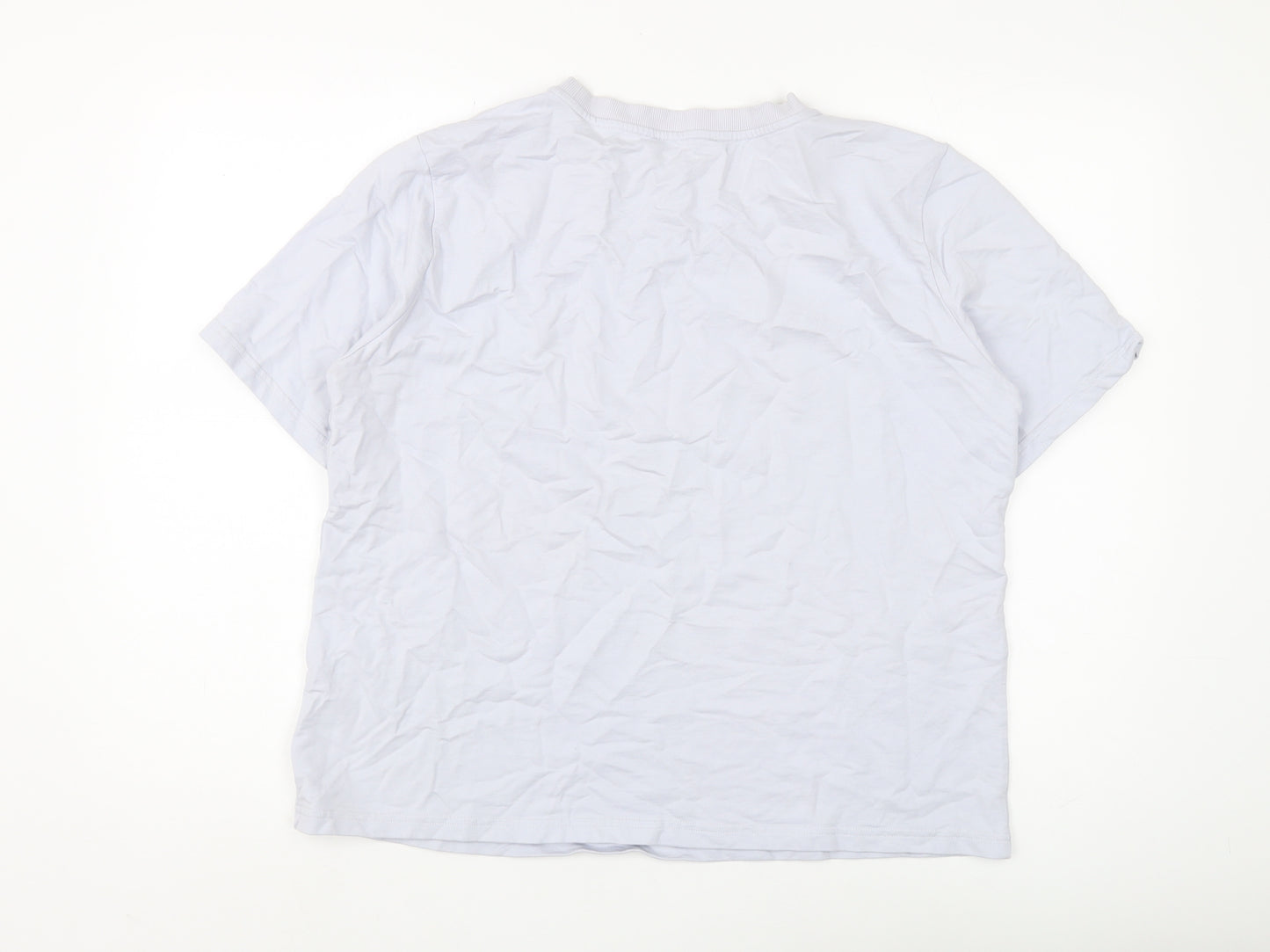 Lindex Women's White Cotton T-Shirt, Size L, Casual Style