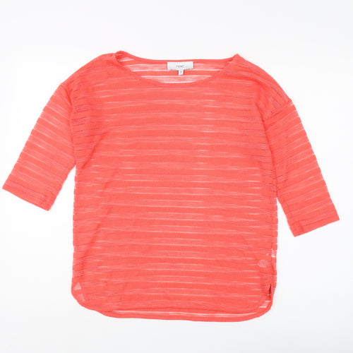 Next Women's Red Striped T-Shirt Size 12