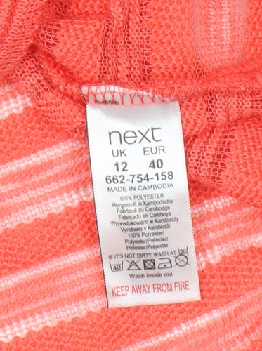 Next Women's Red Striped T-Shirt Size 12