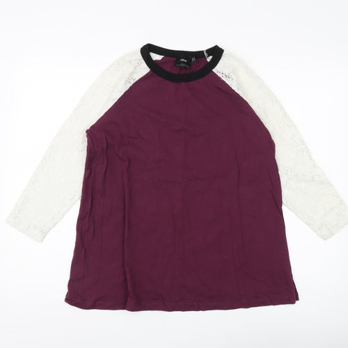 ASOS Women's Purple 3/4 Sleeve Top, Size 12 Maternity