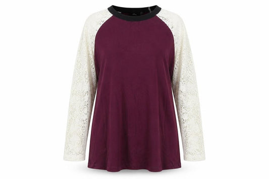 Front view of ASOS Women's Purple 3/4 Sleeve Top, size 12, Maternity