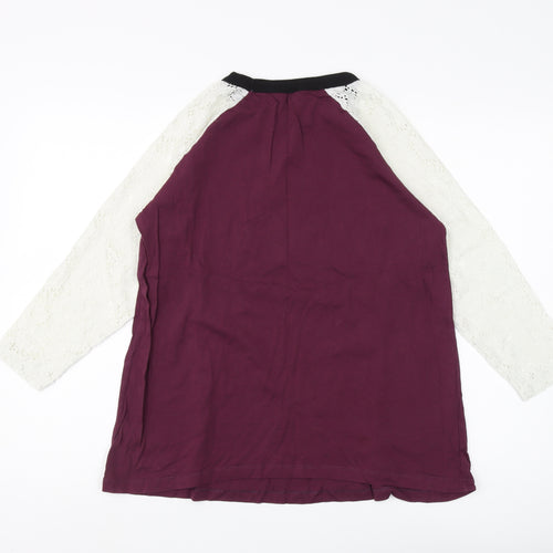 ASOS Women's Purple 3/4 Sleeve Top, Size 12 Maternity