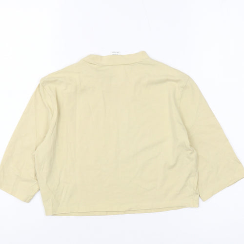 Monki Women's Beige Cropped T-Shirt Size 12