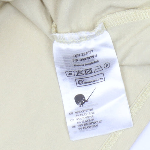 Monki Women's Beige Cropped T-Shirt Size 12