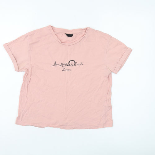Topshop Women's Pink T-Shirt, Size 6, City Style