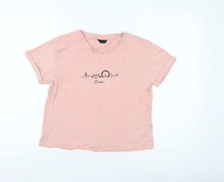 Topshop Women's Pink T-Shirt, Size 6, City Style