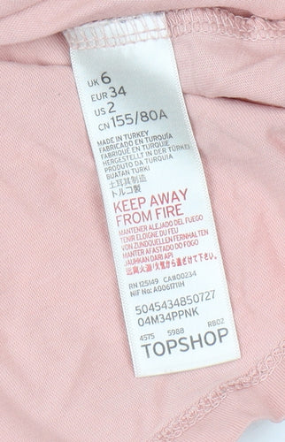 Topshop Women's Pink T-Shirt, Size 6, City Style