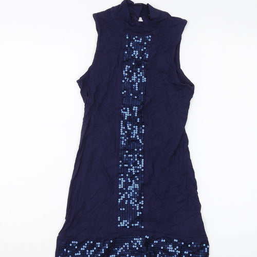 Next Women's Blue Sequin High Neck Tank Size 10