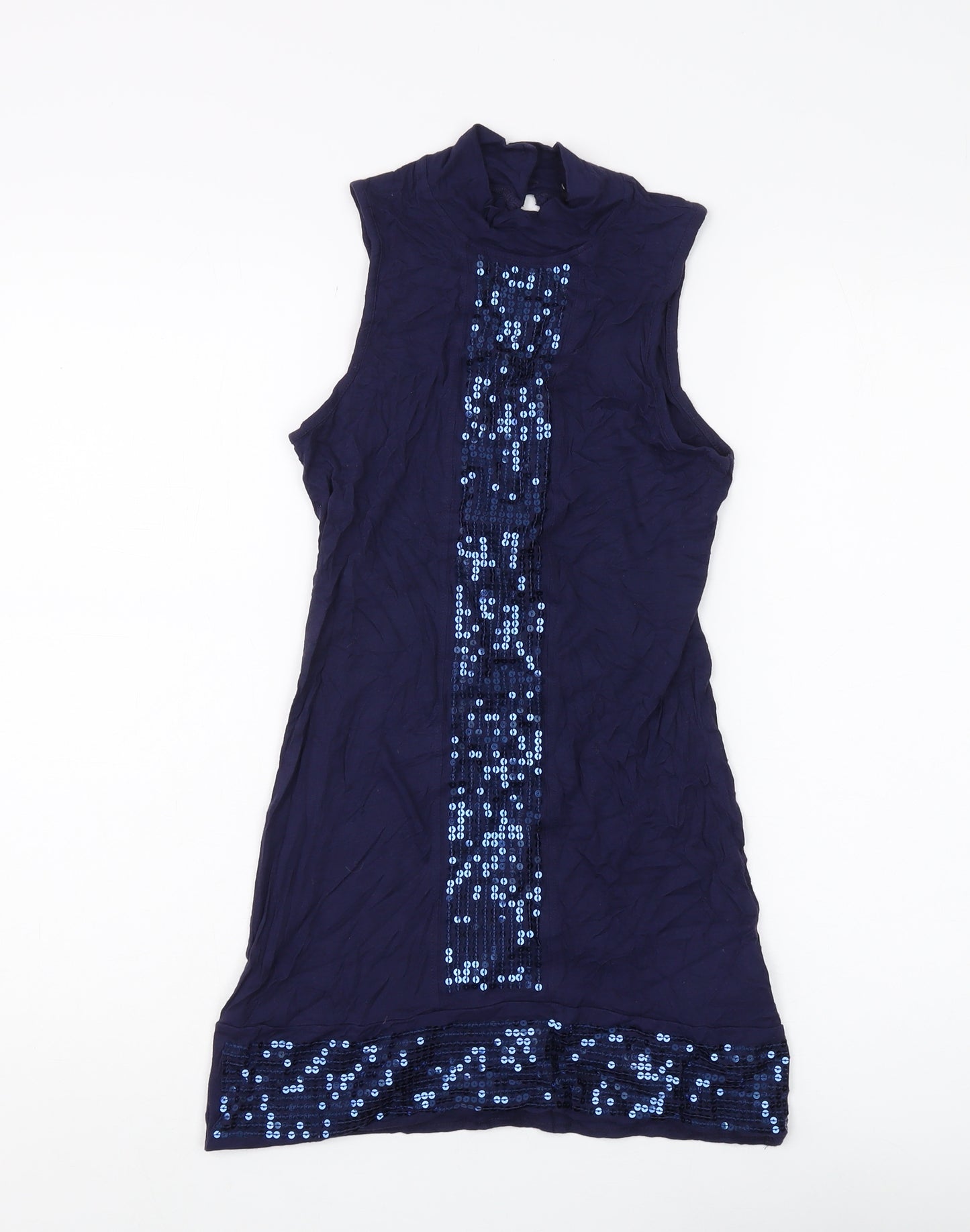 Next Women's Blue Sequin High Neck Tank Size 10