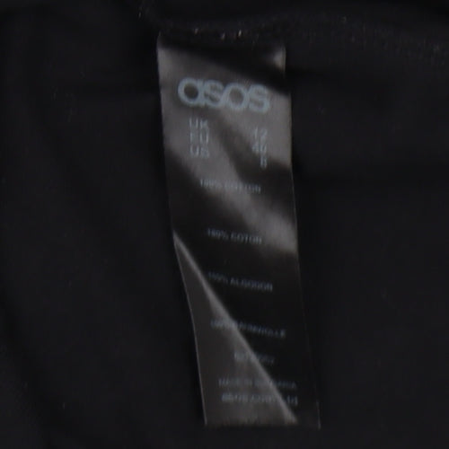 ASOS Maternity Black Long Sleeve Cotton Dress