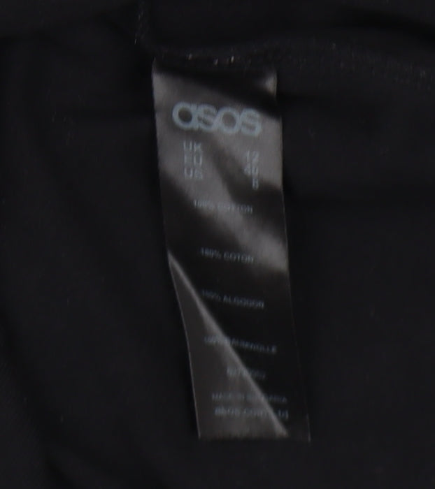 ASOS Maternity Black Long Sleeve Cotton Dress
