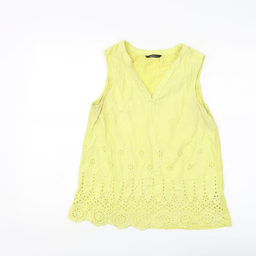 Roman Women's Yellow Sleeveless Tunic Tank, Size 12