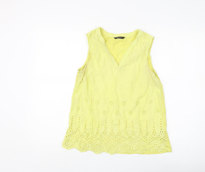Roman Women's Yellow Sleeveless Tunic Tank, Size 12