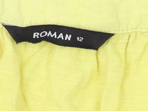 Roman Women's Yellow Sleeveless Tunic Tank, Size 12