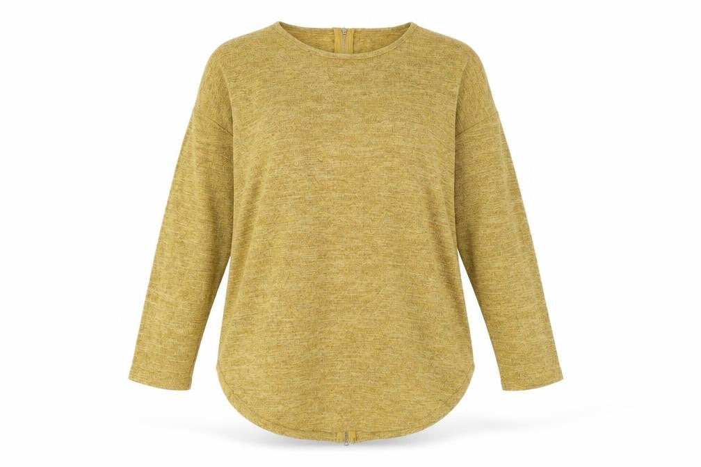 Front view of OCD London Women's Yellow Full Zip Jumper L