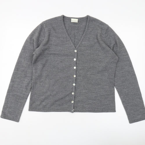 Joie de Vivre Women's Grey Cardigan - Size L, V-Neck