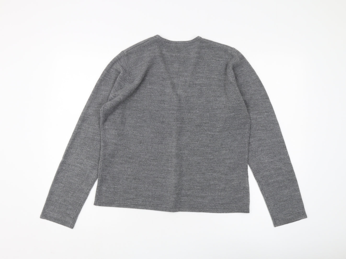Joie de Vivre Women's Grey Cardigan - Size L, V-Neck